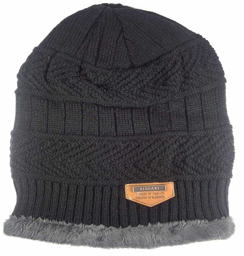 HINDAWI Winter Slouchy Beanie Gloves for Women Knit Warm Hats Skull Caps Touch Screen Mittens Black - Image 2